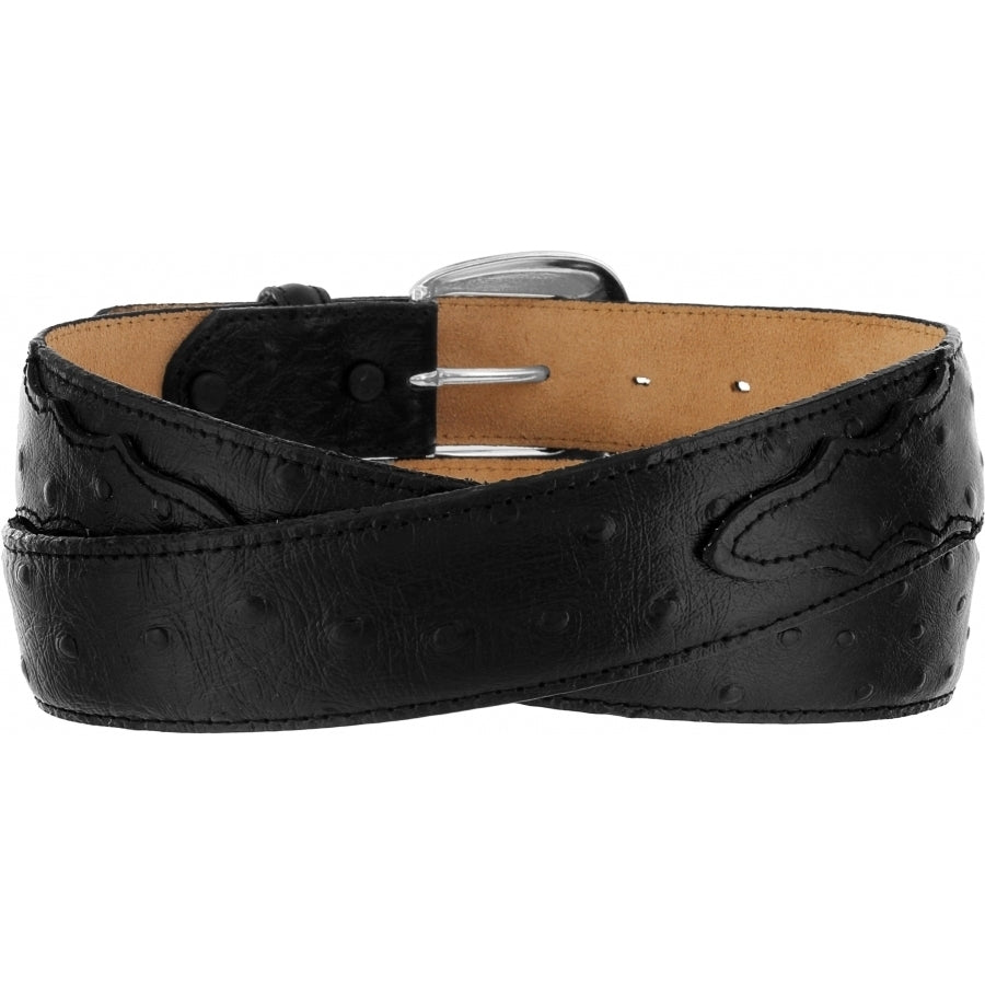 Tony Lama ostrich print dress belt by Leegin, stylish men's belt with textured ostrich pattern and classic buckle design.