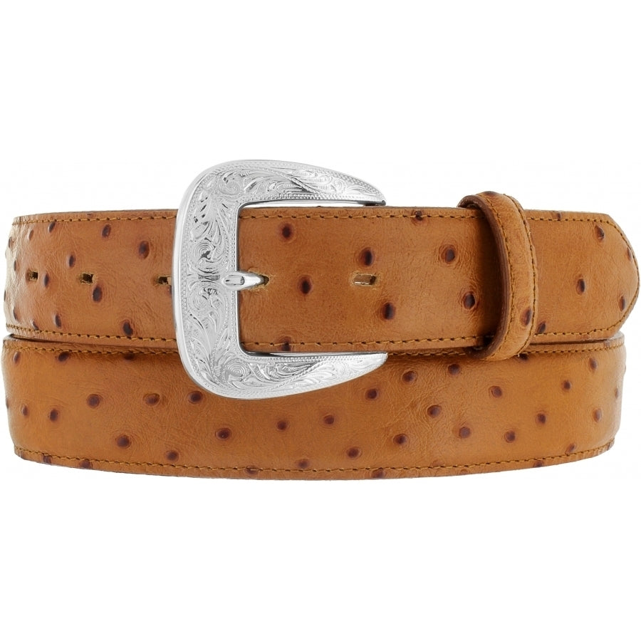 Tony Lama ostrich print dress belt by Leegin, stylish men's belt with textured ostrich pattern and sleek leather finish.