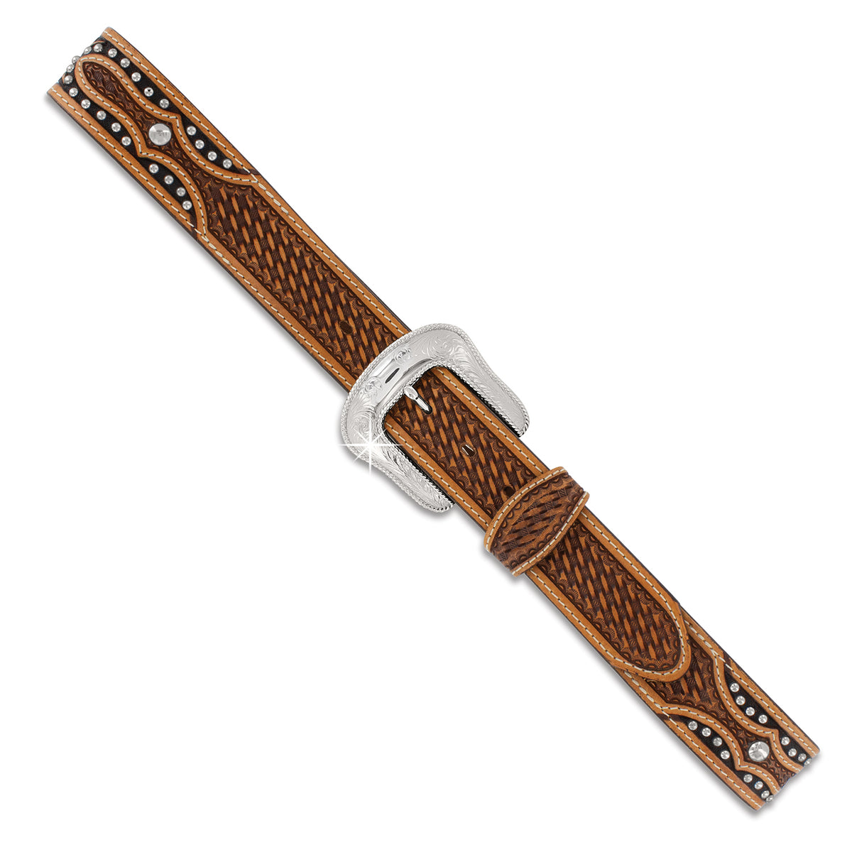 Leegin Tony Lama Ringo belt with decorative buckle and leather strap, stylish western belt for men.