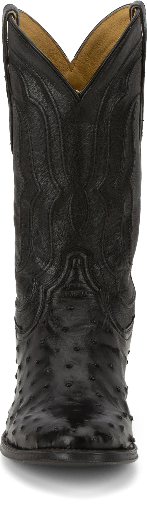 Tony Lama Men's Zony Black 12-inch medium round toe boots showing black leather exterior and classic Western design.