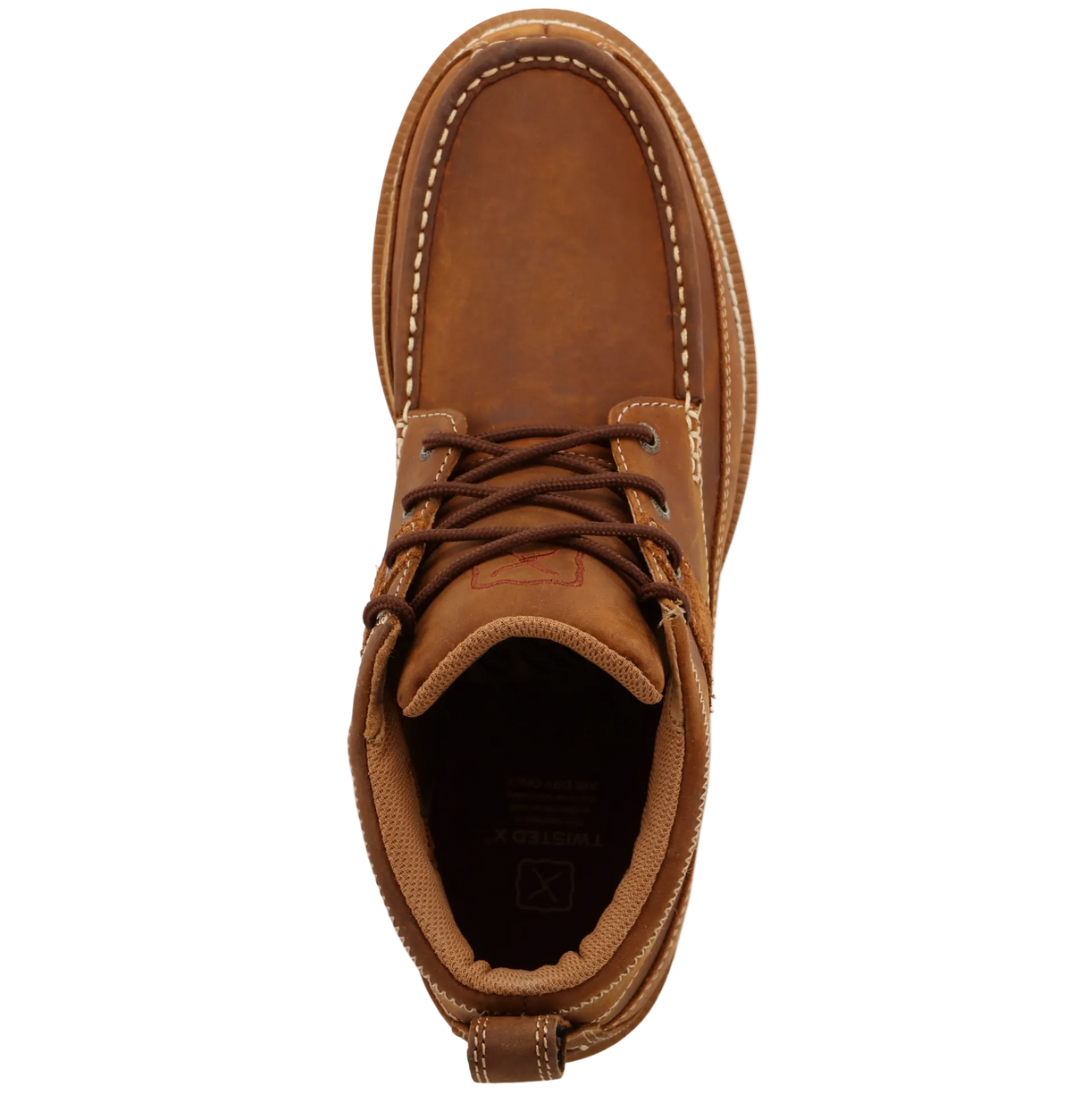 Twisted X men's 4-inch wedge sole boot in oiled saddle leather, featuring a stylish western design and sturdy construction.
