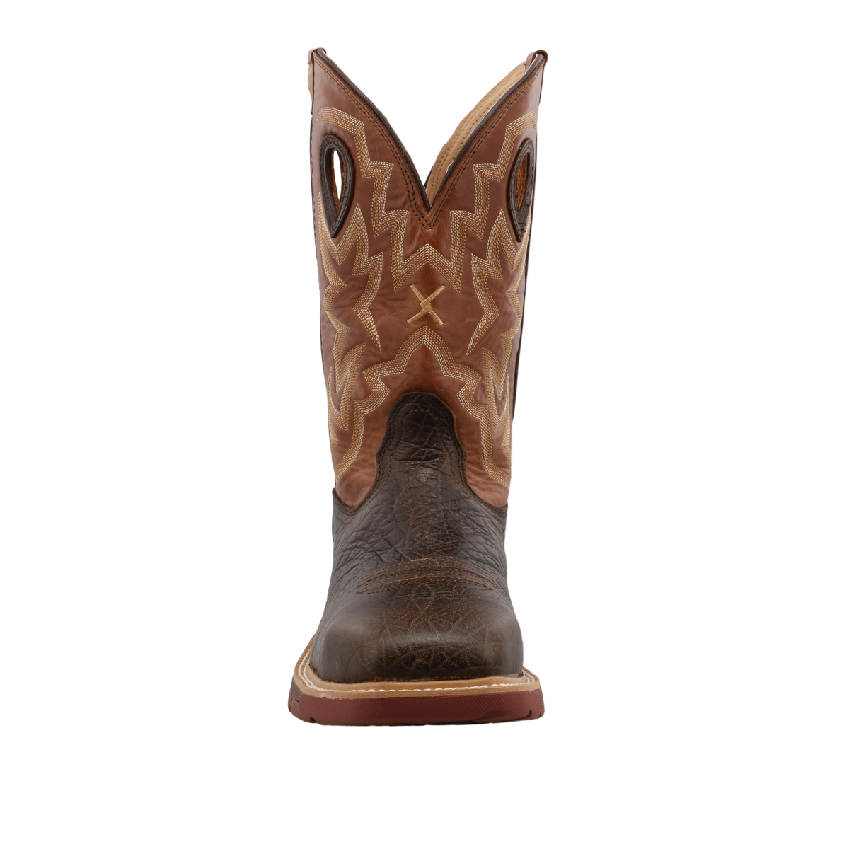 Twisted X Men's 12" Waterproof Alloy Toe Western Work Boot, Smokey Chocolate & Spice – toe