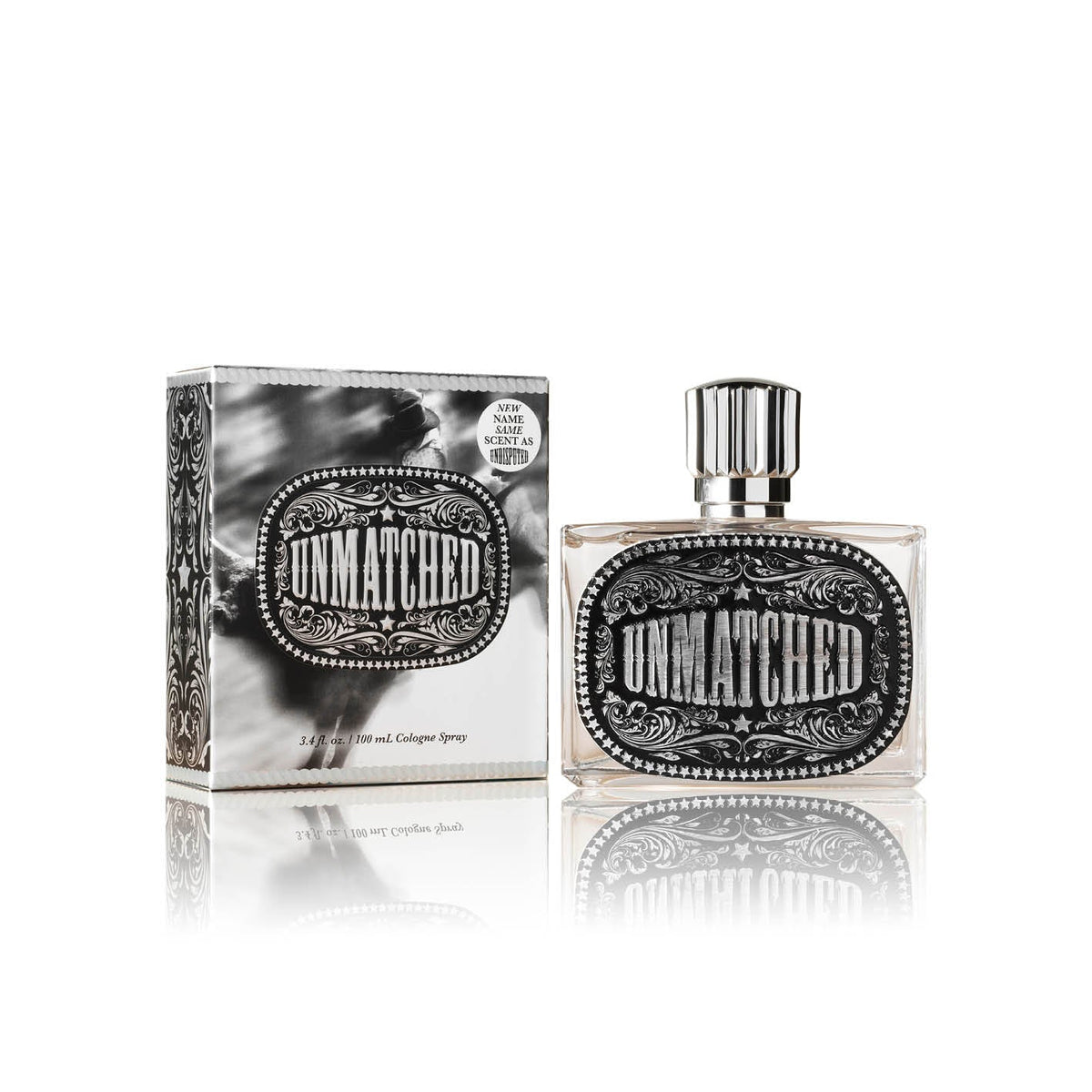 Tru Fragrance & Beauty Unmatched Cologne bottle with sleek design, showcasing the brand's signature fragrance.