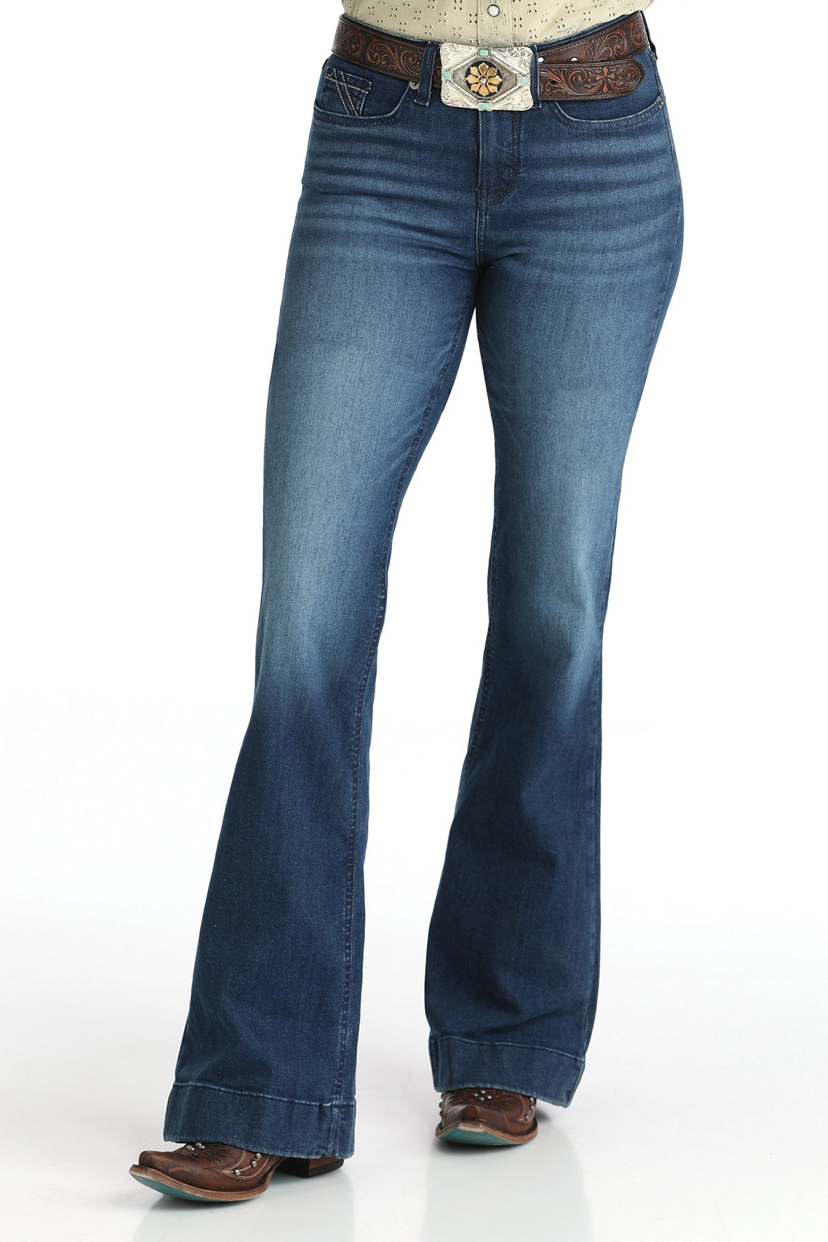 Cruel Denim Women's Mila Trouser, Dark Stonewash – front