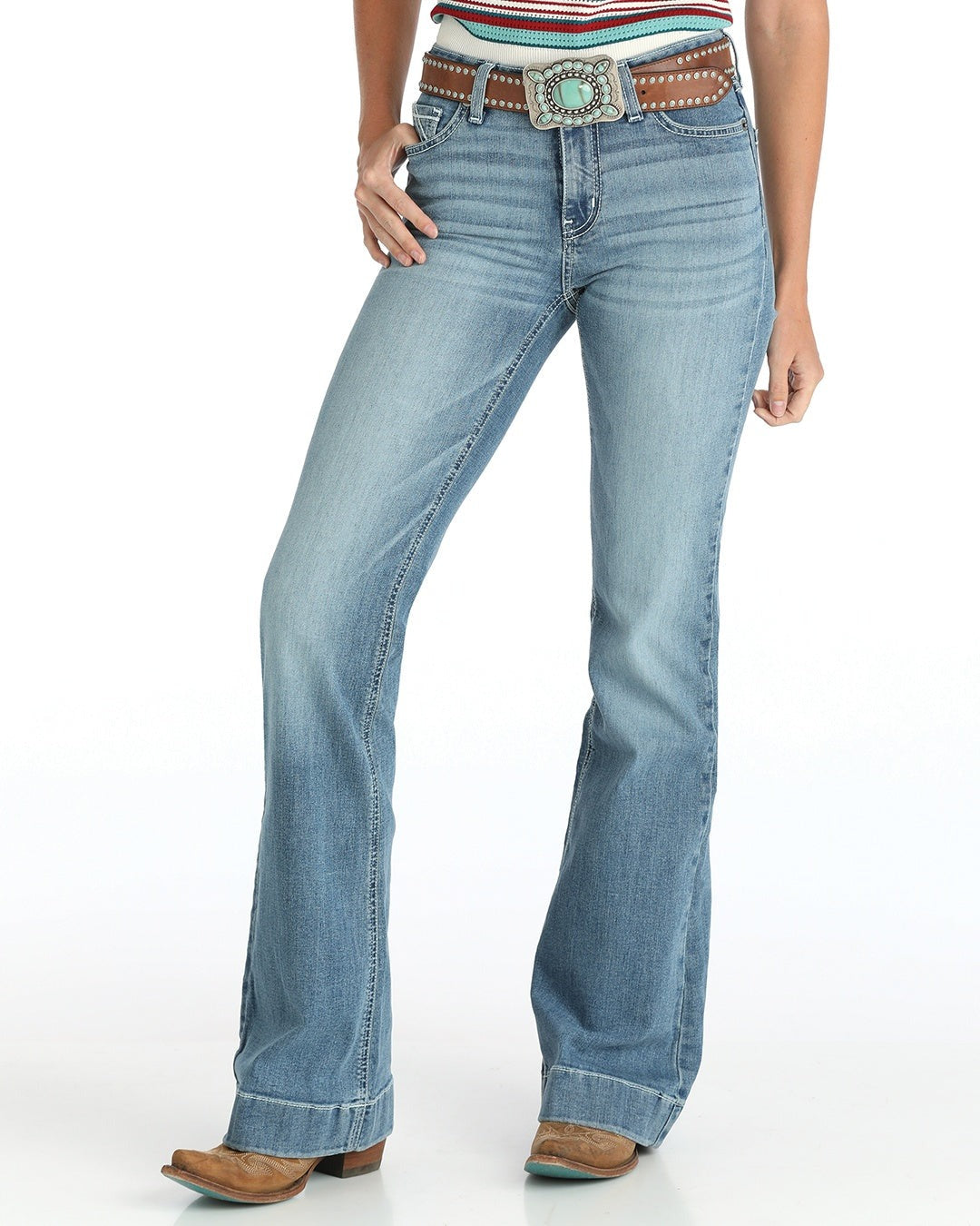 Cruel Denim Women's Mila Trouser, Medium Stonewash – front