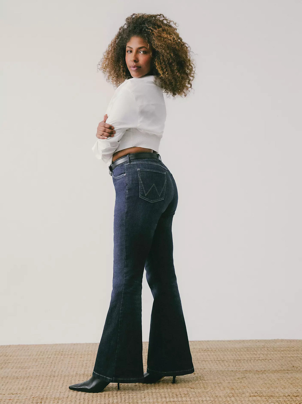 Wrangler Women's® Bespoke Flare Jean in high-rise Madilyn style, featuring classic denim fabric and stylish fit.