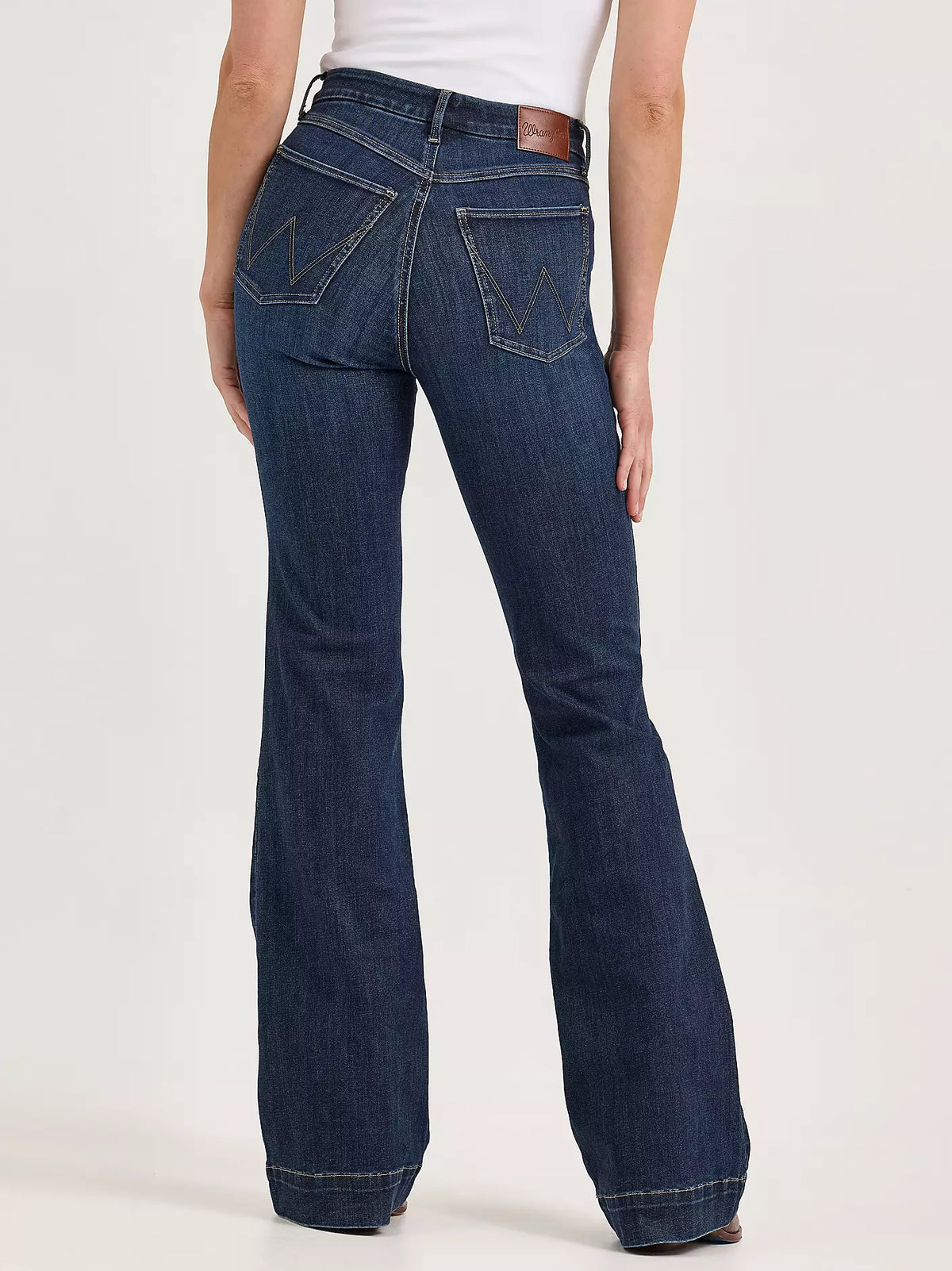 Wrangler Women's® Bespoke Trouser Jean in high rise Alexandra style, denim jeans with a tailored fit and classic design.
