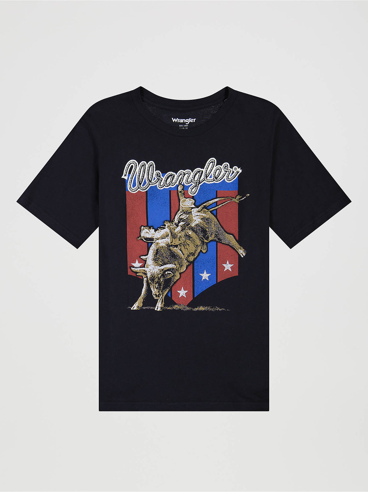 Wrangler Boys' Maverick Bronco Graphic T-Shirt - Jet Black Heather - front view