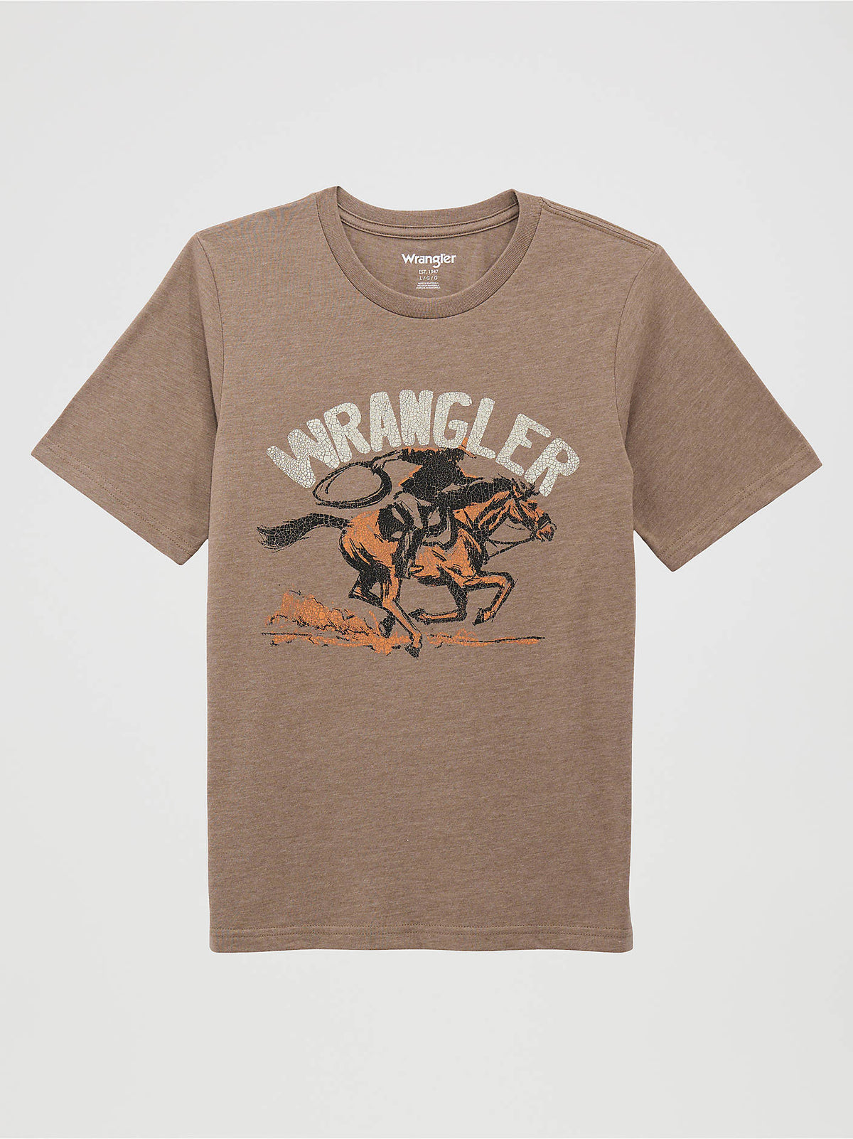 Wrangler Boys Short Sleeve Graphic T-Shirt, Brown – front