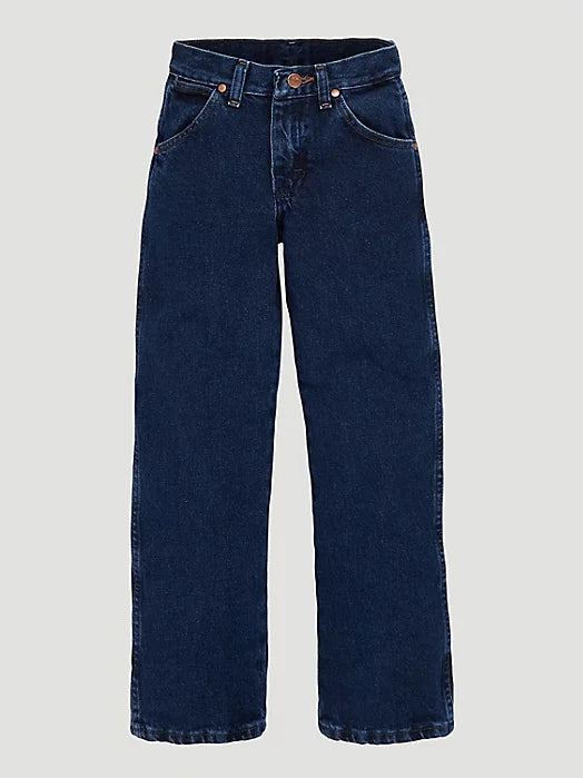 Wrangler Cowboy Cut Original Fit Boys' 1T-7 Jeans, Prewashed Indigo – front flat 2