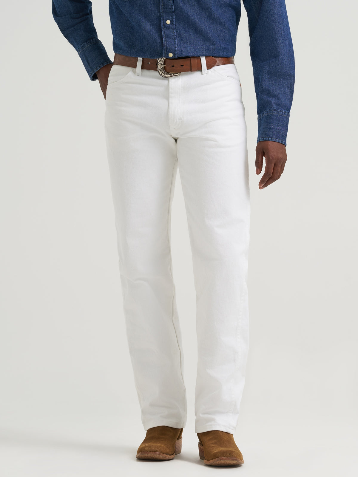 Wrangler Men's Cowboy Cut Original Fit Jean, White – front