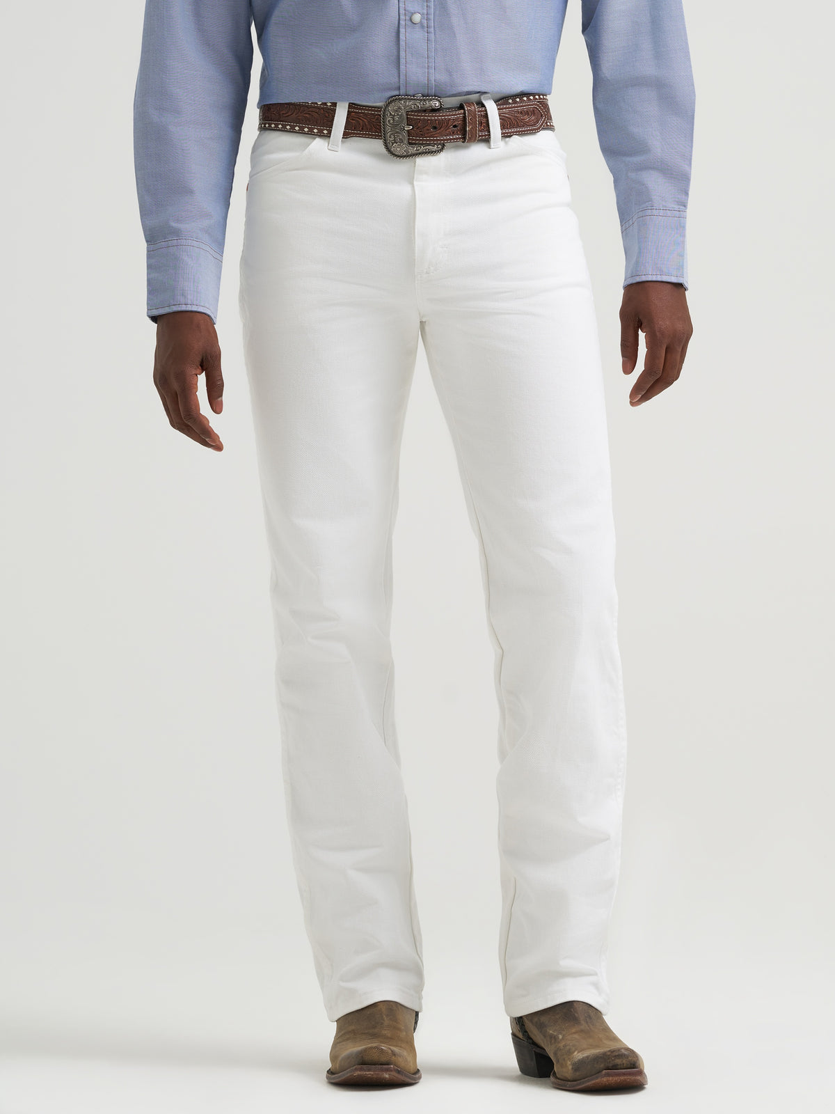 Wrangler Men's Cowboy Cut Slim Fit Jeans, White – front