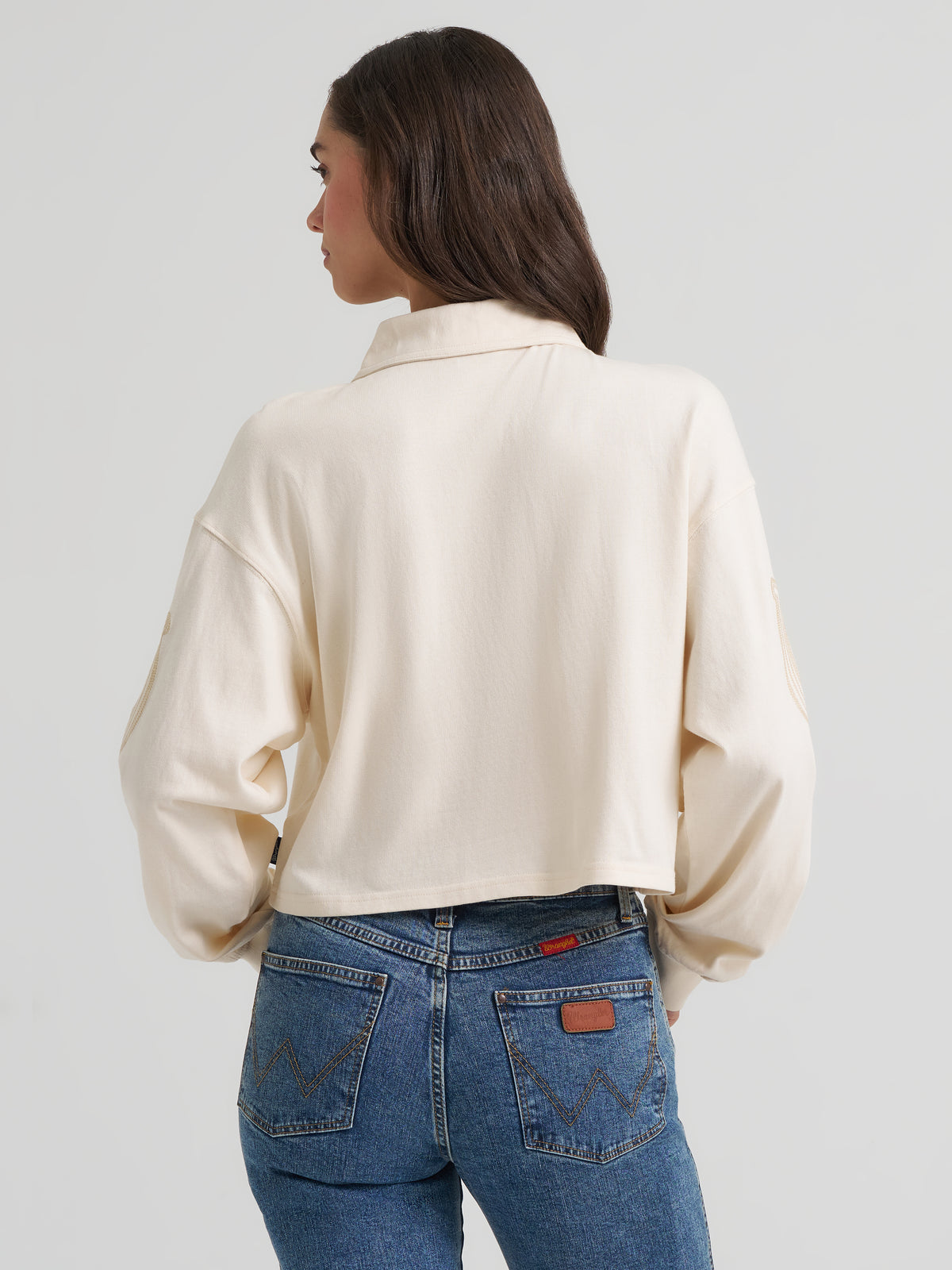 Wrangler Women's Western Polo Shirt, Cream – back