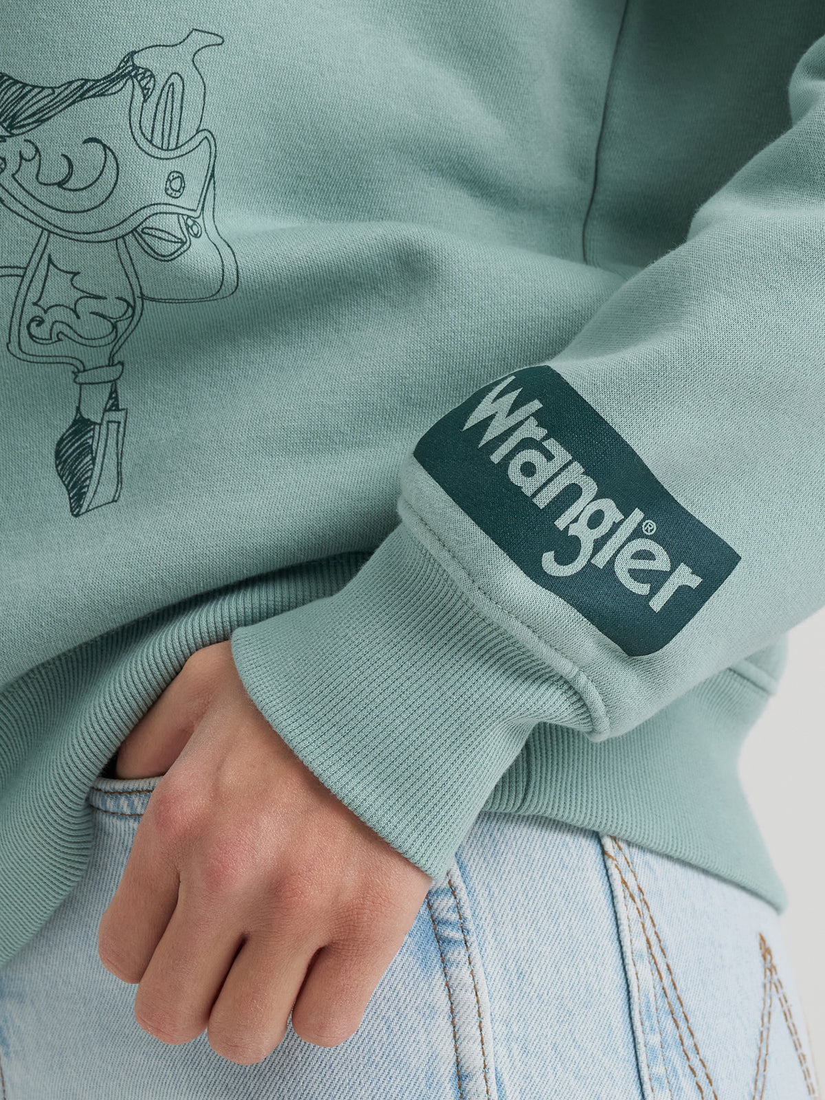 Wrangler Retro Women's Punchy Sweatshirt Crew, Blue – detail