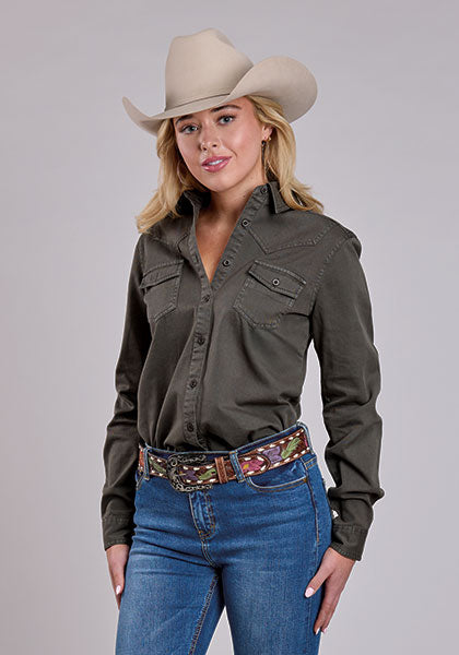 Roper Women's Black Garment-Dyed Western Shirt - view 1