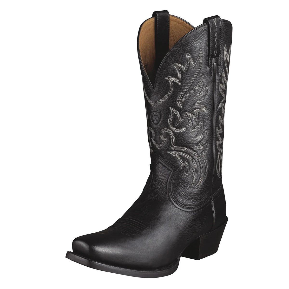 Ariat Men's Legend Western Boot, Black Deertan – 3-4 front