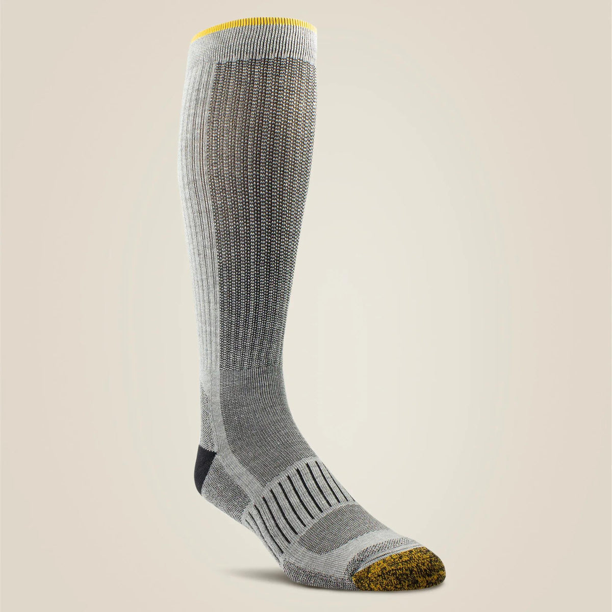 Men's High Performance Mid Calf Tek Work Socks 2 Pair Pack- Grey – front