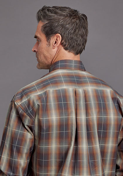 Stetson Men's Brown Plaid Long Sleeve Shirt - view 2