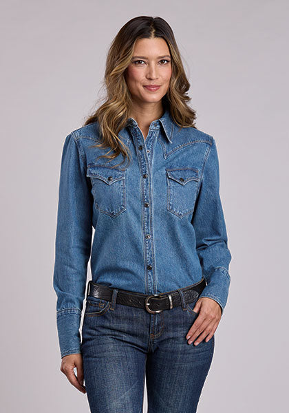 Stetson Women's Blue Western Denim Shirt - view 1