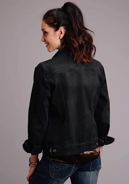 Stetson Women's Black Stretch Denim Jacket - back