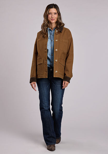 Stetson Women's Brown Stretch Canvas Barn Jacket 11-098-0202-7086 BR - view 2