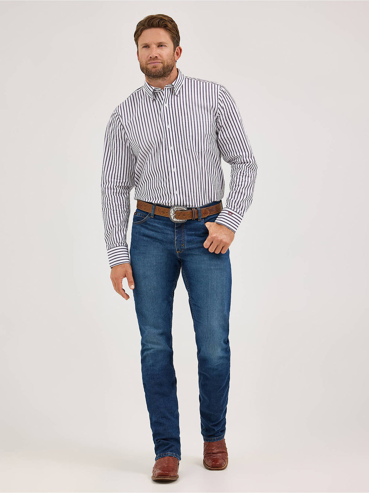 Wrangler Mens Navy/White Stripe 112369558 - view 3