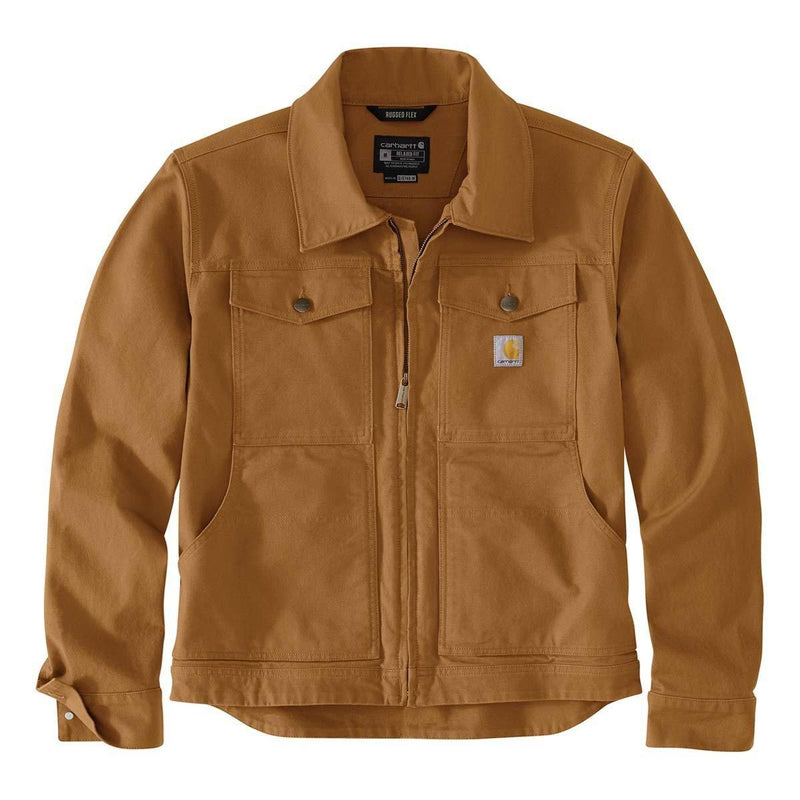 Carhartt Men's Rugged Flex Relaxed Fit Duck Jacket, Carhartt Brown – front