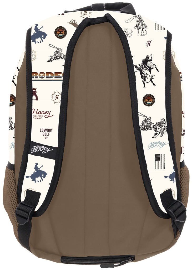 Hooey Rockstar Backpack, Cream/Multi Print – back straps