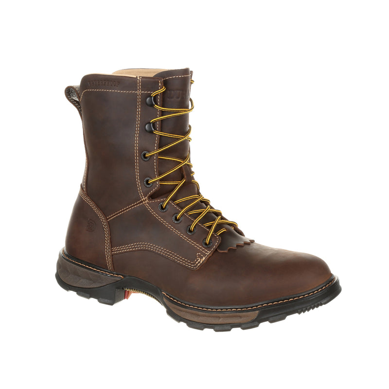 Durango Men's Maverick XP Waterproof Lacer Work Boot, brown – 3-4 front