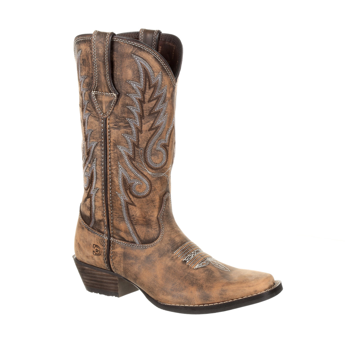 Durango Dream Catcher Women's Western Boot, Distressed Brown – 3-4 front