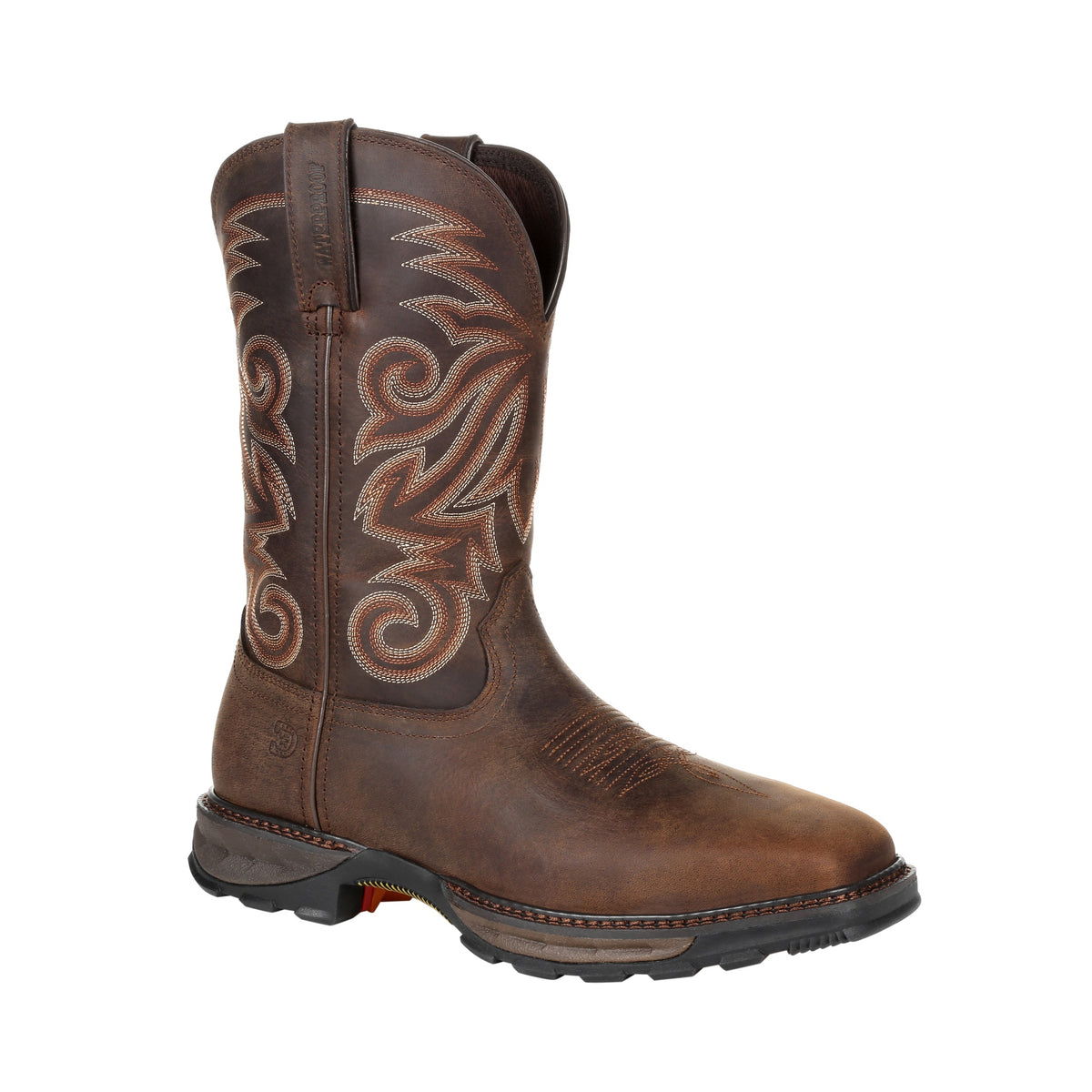 Durango Men's Maverick XP Steel Toe Waterproof Work Boot, brown – 3-4 front