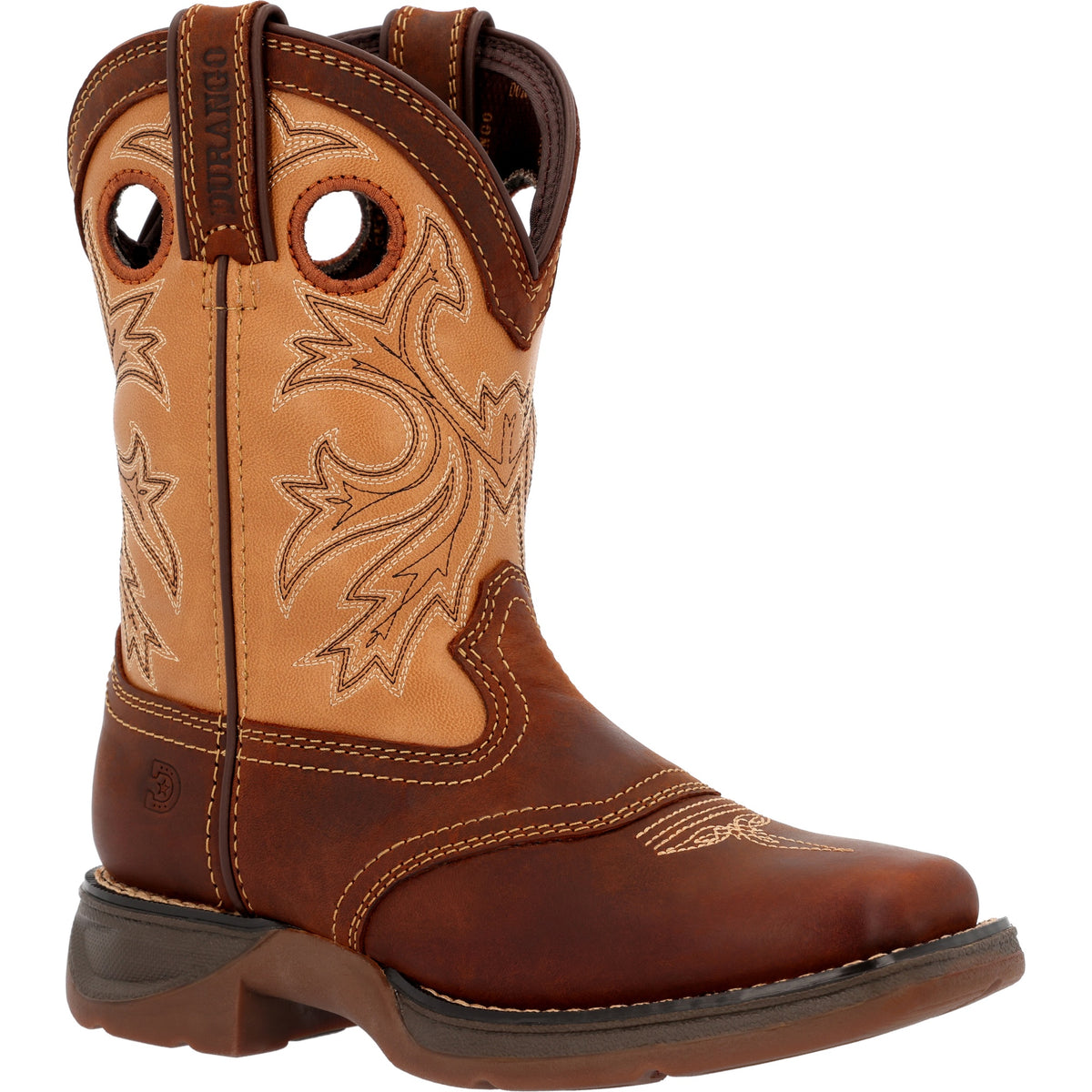 Durango Kids' Lil' Rebel Western Boot, Brown Tan – 3-4 front
