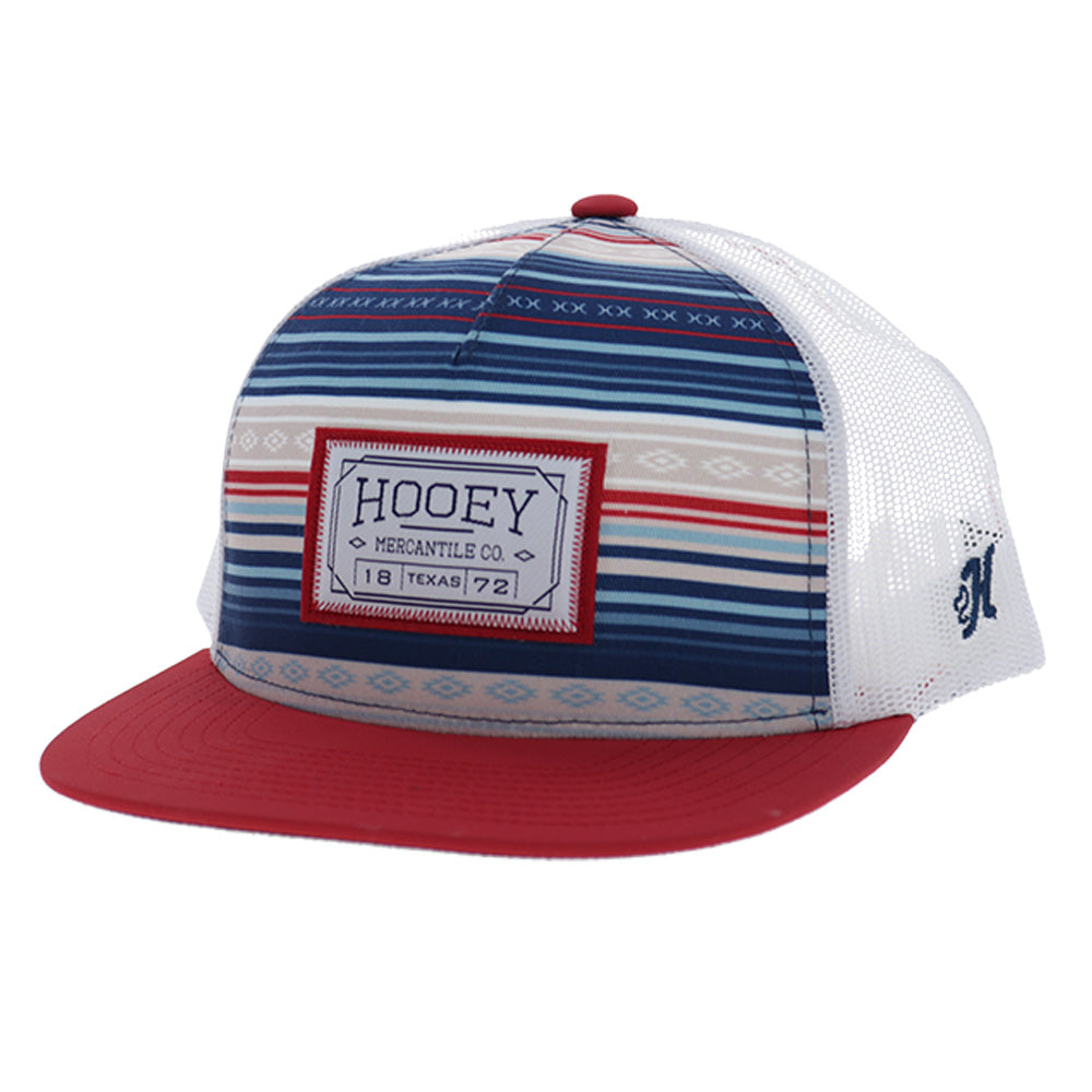 Hooey Doc Trucker Hat, Navy/Cream Serape – 3-4 front