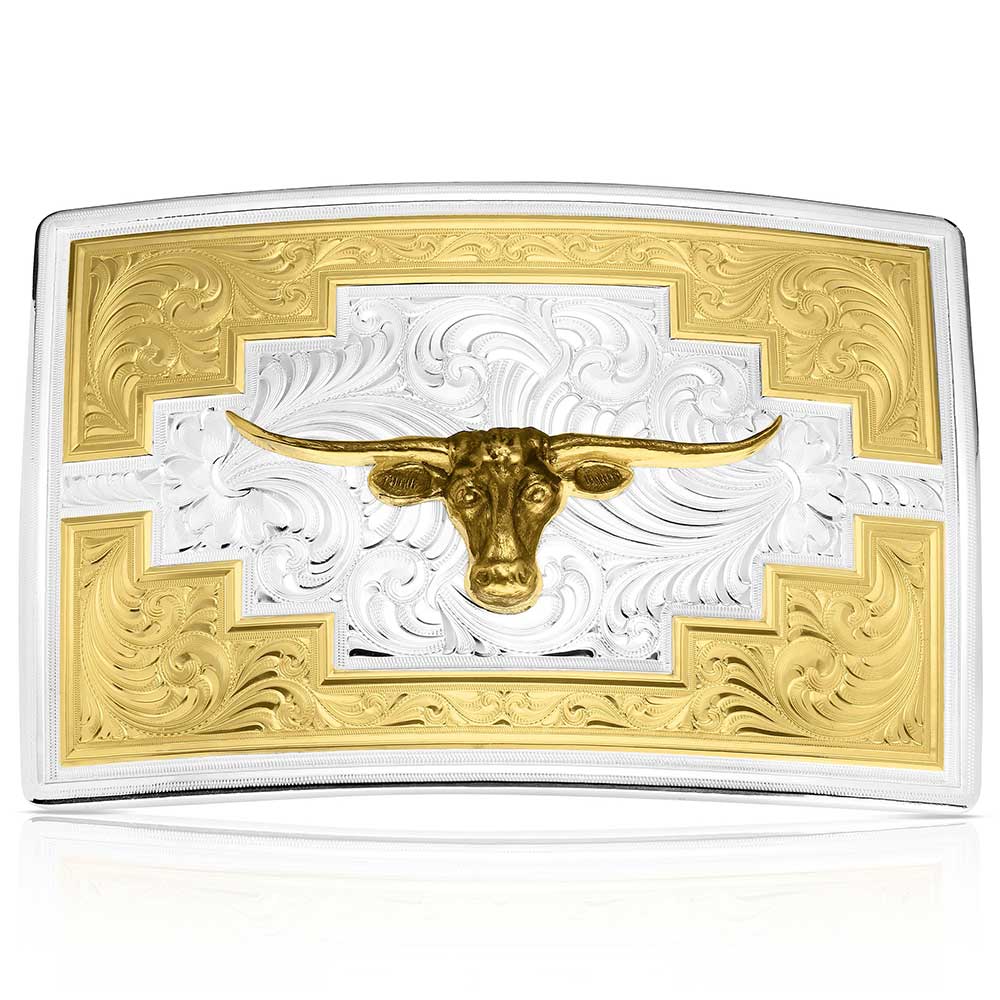 Montana Silversmiths Santa Fe Sunrise Buckle with Longhorn