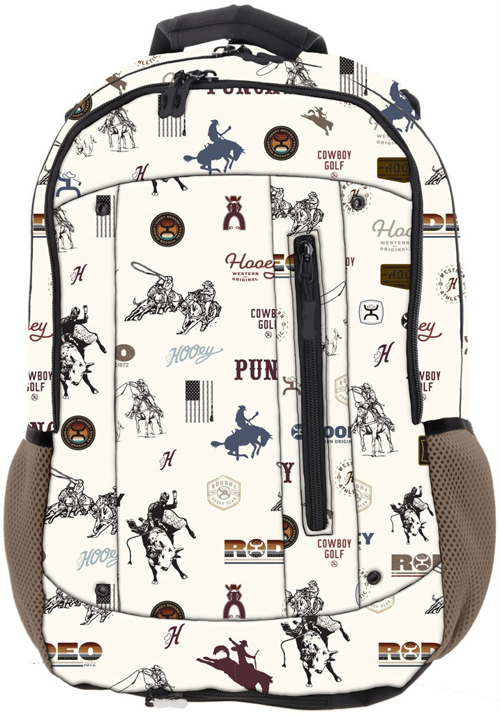 Hooey Rockstar Backpack, Cream/Multi Print – front
