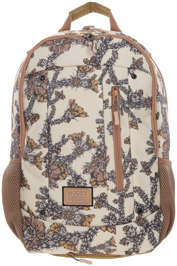 Hooey Rockstar Backpack, Tan/Cream Floral – front