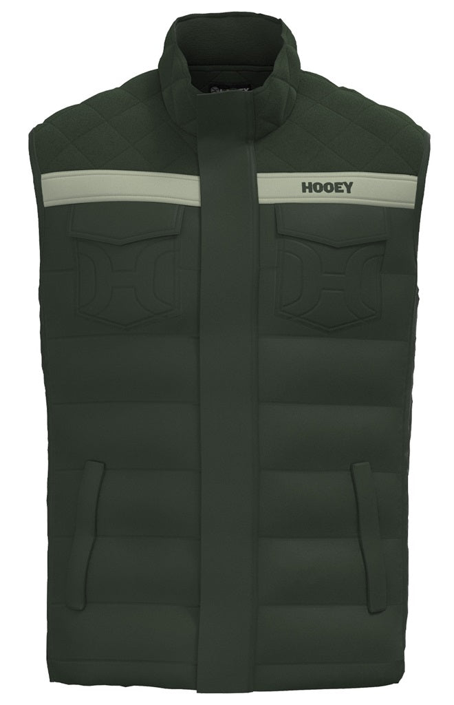 Hooey Men's Banff Packable Vest, Dark Green – front