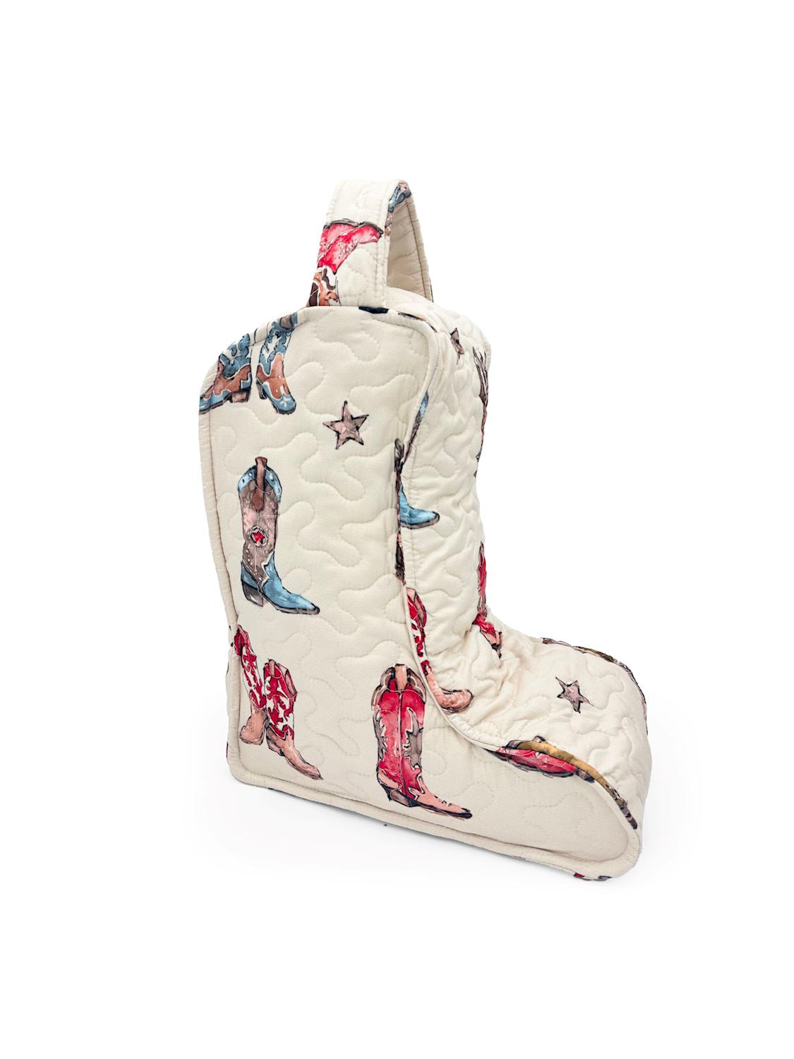 Ida Mae Home Thunderbird Boots sand boot bag, detail view of the thunderbird and boot print.