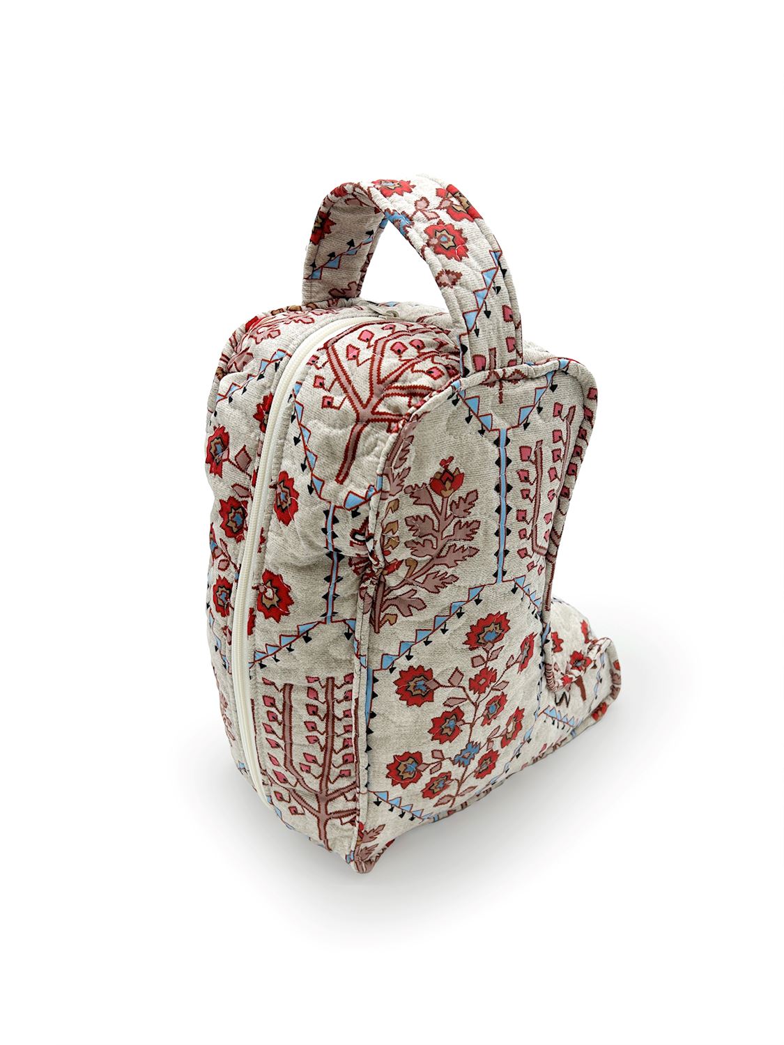 Ida Mae Home Tavi sand boot bag, second view showing the quilting and handles.