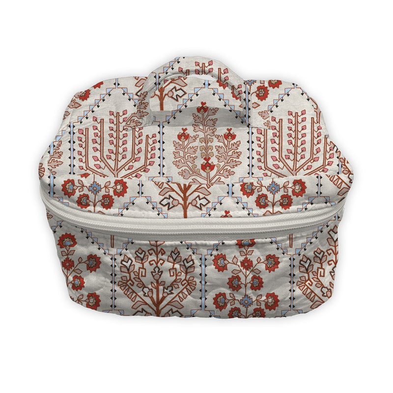 Ida Mae Home Tavi quilted travel case in sand, a small zip pouch in quilted cotton.