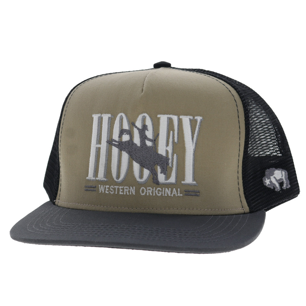 Hooey Wild Ride Trucker Hat, Tan/Black – 3-4 front