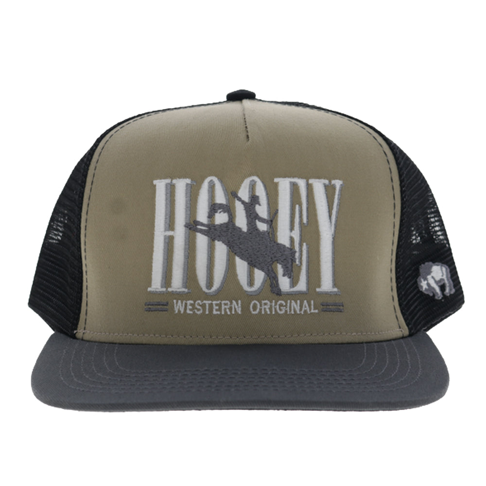 Hooey Wild Ride Trucker Hat, Tan/Black – front