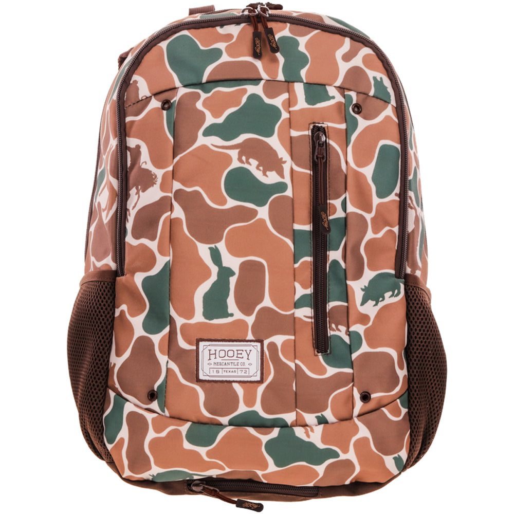 Hooey Rockstar Backpack, Camo/Brown – front