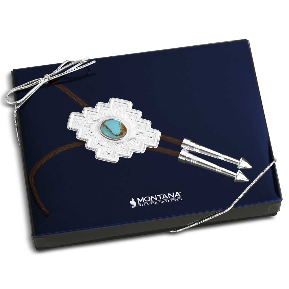 Montana Silversmiths Santa Fe Turquoise Bolo Tie