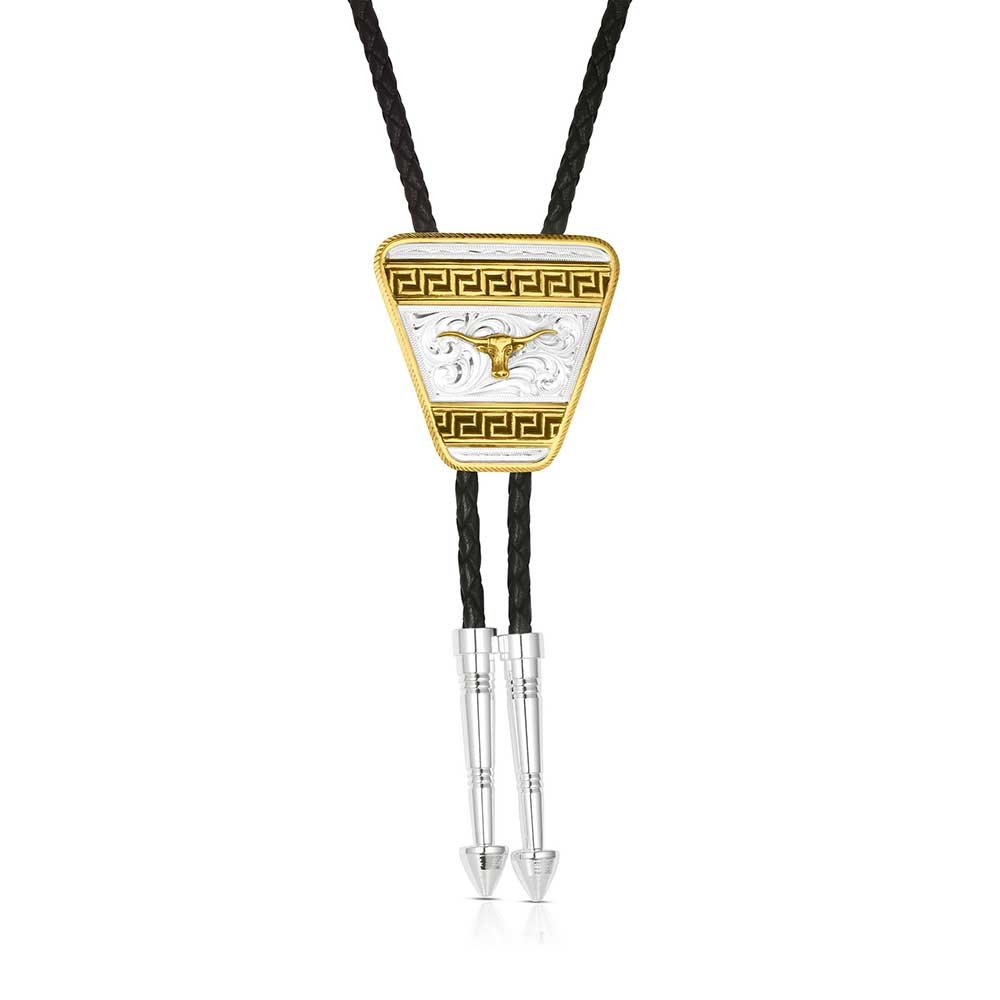 Montana Silversmiths Honor and Grit Bolo Tie with Longhorn