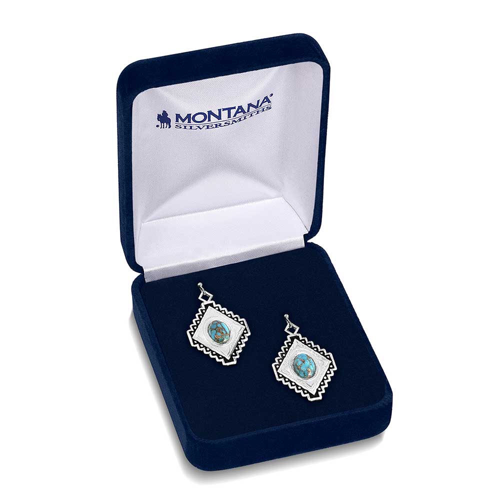 Montana Silversmiths Diamond of the West Turquoise Earrings