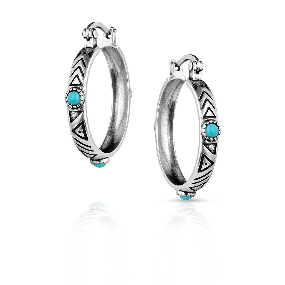 Montana Silversmiths Uncovered Beauty Turquoise Hoop Earrings