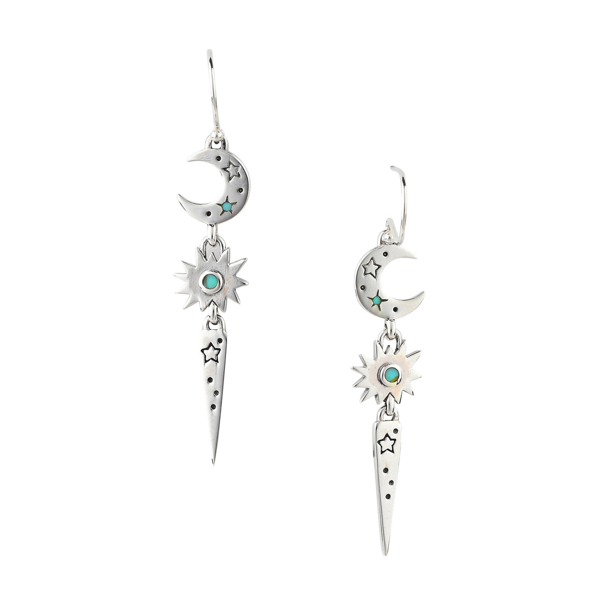 Peyote Bird Stardust Turquoise Earrings – pair