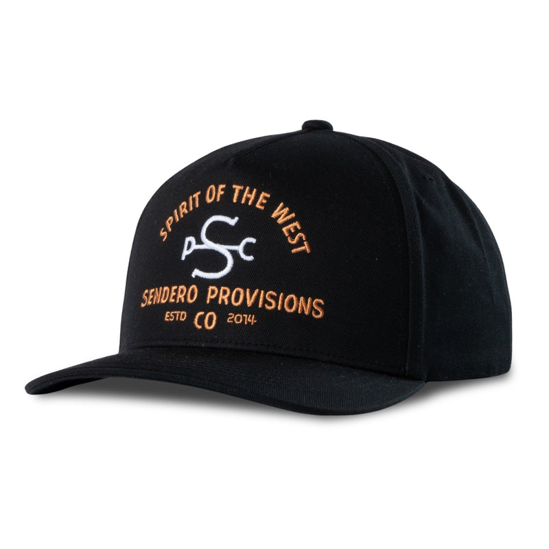 Sendero Provisions Co. S Bar PC Hat - Black - angled view