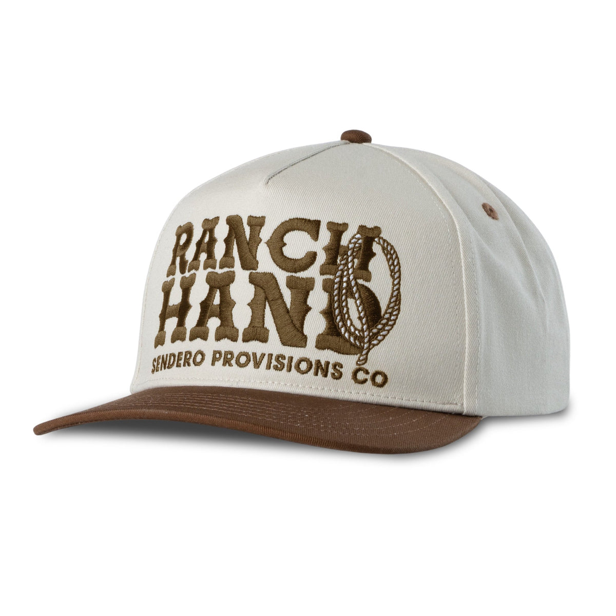 Sendero Provisions Co. Ranch Hand Hat - Cream/Brown - angled view